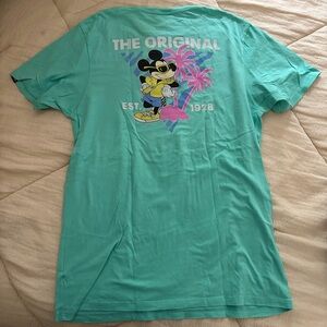 Vans x Disney Teal T-Shirt with Mickey Mouse Graphic